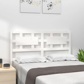 Bed Headboard White Solid Pine Wood 73.0 in x 1.6 in x ...