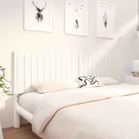 Bed Headboard White Solid Pine Wood 80.9x1.6x39.4 in