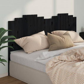 Bed Headboard Black Solid Pine Wood Large Decorative In...