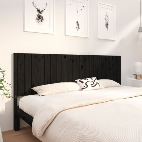 Bed Headboard Black Solid pine wood Standard Decorative...