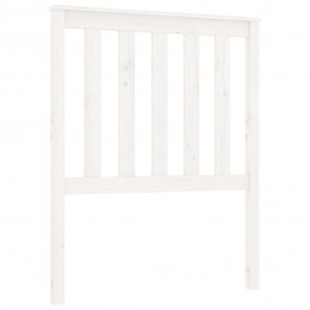 Bed Headboard White Solid Pine Wood Medium Decorative I...