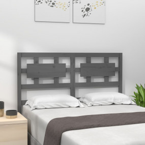 Bed Headboard Grey Solid Pine Wood 80.9 in wide, 39.4 i...
