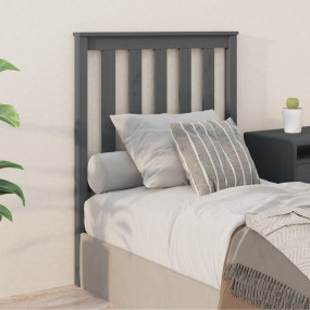 Bed Headboard Gray Solid Pine Wood 31.9 x 2.4 x 39.8 in
