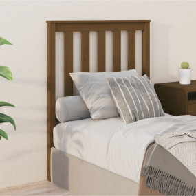 Bed Headboard Honey Brown Solid Pine Wood 31.9 x 2.4 x ...