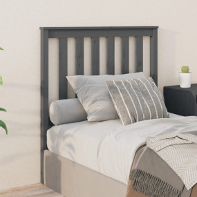 Bed Headboard Gray Solid Pine Wood 37.8 x 2.4 x 39.8 in