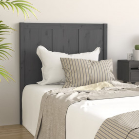 Bed Headboard Grey Solid Pine Wood Standard Bed Headboa...