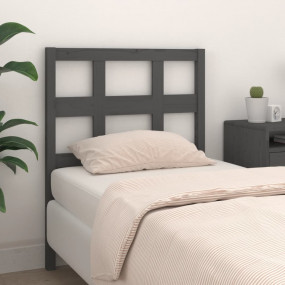 Bed Headboard Grey Solid Pine Wood 37.6 x 1.6 x 39.4 in