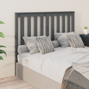 Bed Headboard Gray Solid pine wood 49.6x2.4x39.8 in