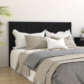 Bed Headboard Black Solid pine wood Large Simplistic
