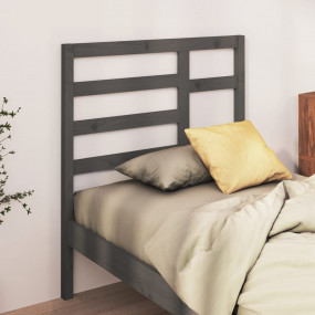 Bed Headboard Grey Solid pine wood Medium Classic/Tradi...