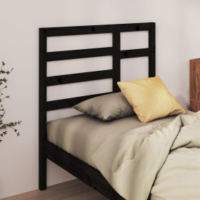 Bed Headboard Black Solid Pine Wood Standard Decorative...