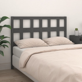 Bed Headboard Grey Solid pine wood Medium Decorative In...