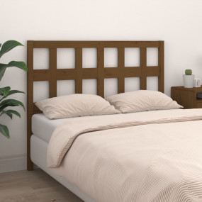 Bed Headboard Honey Brown Solid Pine Wood Decorative In...