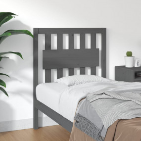 Bed Headboard Gray Solid pine wood 31.7 x 1.6 x 39.4 in