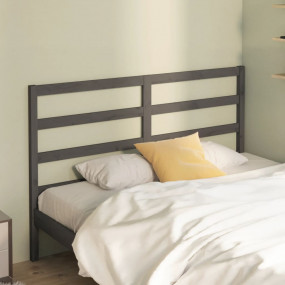 Bed Headboard Grey Solid Pine Wood Medium Bed Headboard