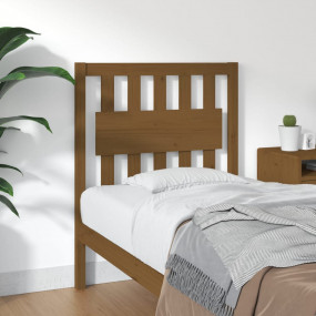 Bed Headboard Honey Brown Solid Pine Wood 31.7x1.6x39.4...