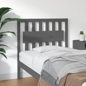 Bed Headboard Grey Solid pine wood Twin Decorative Inla...