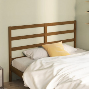 Bed Headboard Honey Brown Solid Pine Wood 61.4 x 1.6 x ...