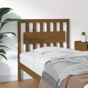Bed Headboard Honey brown Solid pinewood Decorative Inl...