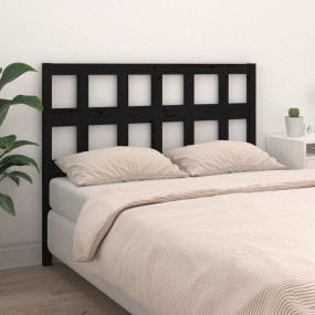 Bed Headboard Black Solid pine wood Large Decorative In...