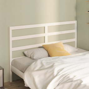 Bed Headboard White Solid pine wood 39.4 in height