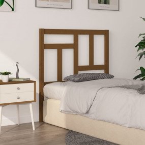 Bed Headboard Honey brown Solid pine wood Decorative In...