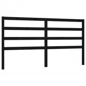 Bed Headboard Black Solid Pinewood 81.1 x 1.6 x 39.4 in...