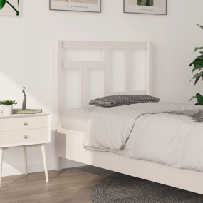 Bed Headboard White Solid pine wood Decorative Inlays
