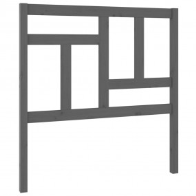 Bed Headboard Gray Solid pine wood 37.6 x 1.6 x 39.4 in...