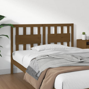 Bed Headboard Honey brown Solid pine wood Decorative In...