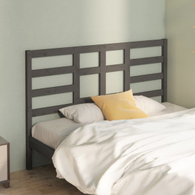 Bed Headboard Grey Solid Pine Wood Standard Decorative ...
