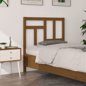 Bed Headboard Honey Brown Solid Pine Wood 37.6 x 1.6 x ...