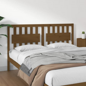 Bed Headboard Honey Brown Solid Pine Wood Large Decorat...