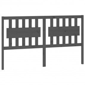 Bed Headboard Grey Solid Pine Wood 65.2 x 1.6 x 39.4 in