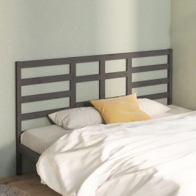 Bed Headboard Gray Solid pine wood Large Decorative Inl...
