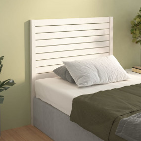 Bed Headboard White Solid Pine Wood 31.9 x 1.6 x 39.4 i...