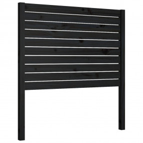 Bed Headboard Black Solid Pine Wood 31.9 x 39.4 in