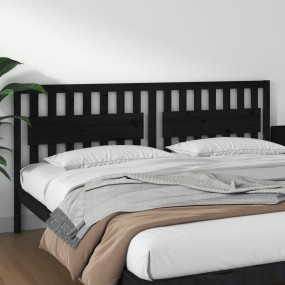 Bed Headboard Black Solid Pine Wood Large Decorative In...