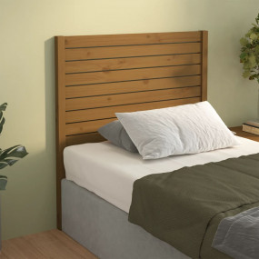 Bed Headboard Honey Brown Solid Pine Wood Large Decorat...