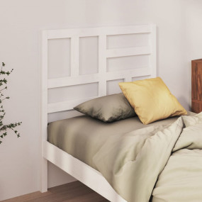 Bed Headboard White Solid pine wood Decorative Inlays
