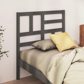 Bed Headboard Grey Solid Pine Wood 37.8x1.6x40.9 in