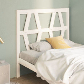 Bed Headboard White Solid Pine Wood Medium Durable