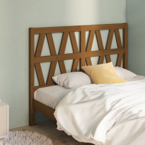 Bed Headboard Honey Brown Solid Pine Wood Stylish Desig...