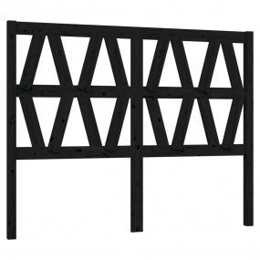 Bed Headboard Black Solid pine wood 49.6 x 1.6 x 39.4 i...