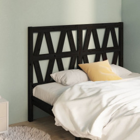 Bed Headboard Black Solid pine wood 57.5 x 1.6 x 39.4 i...