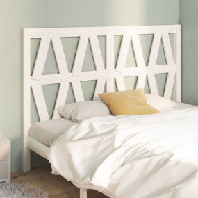 Bed Headboard White Solid pine wood Decorative Inlays