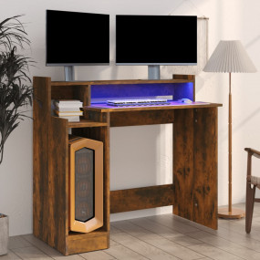 Desk Smoked oak Engineered wood Medium Desk Rectangular