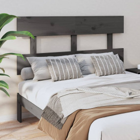 Bed Headboard Grey Solid Pine Wood Standard Twin or Ful...