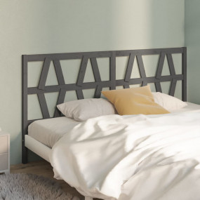 Bed Headboard Gray Solid pine wood 81 x 1.6 x 39.4 in