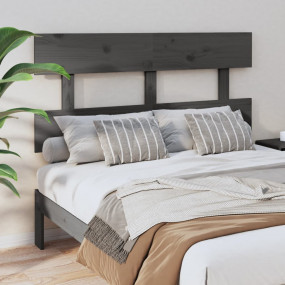 Bed Headboard Grey Solid pine wood Fits standard bed si...